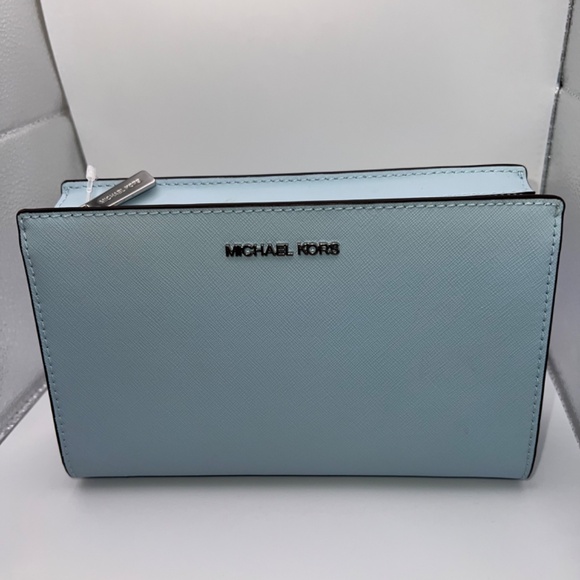 MAKE OFFER! Michael Kors Sheila Small Non-Leather Vegan Crossbody Bag Vista Blue - Picture 9 of 9